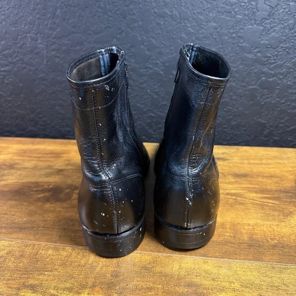 Goodyear 988 Black Leather Side Zip Ankle Boots Mens 10.5 D